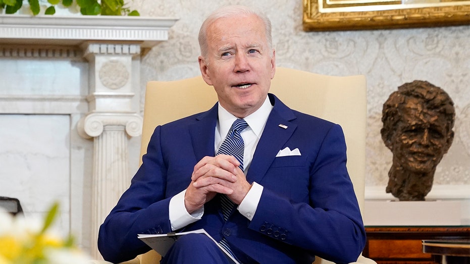 President Biden sits in the Oval Office of the White House, on March 4, 2022, in Washington. (AP Photo/Patrick Semansky, File)
