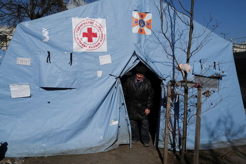 People fleeing Russia's invasion of Ukraine, in Lviv