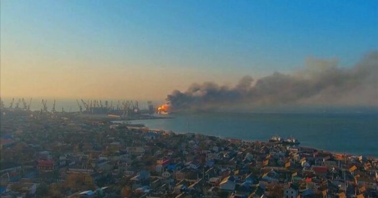 Ukraine claims Russian warship destroyed in Berdyansk