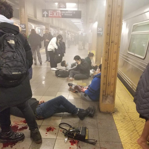 At least 10 people shot on New York subway; suspect at large