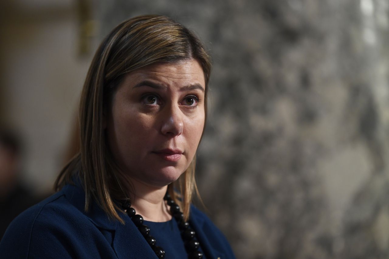 Rep. Elissa Slotkin, D-Mich., does a television interview on Capitol Hill in Washington, Wednesday, Dec. 18, 2019. (AP Photo/Susan Walsh)AP