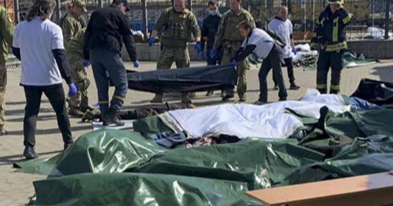 Ukraine says Russian missile attack on train station killed dozens of civilians