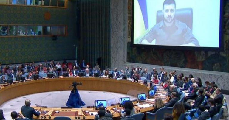 Ukrainian President Zelenskyy accuses Russia of war crimes in U.N. Security Council address