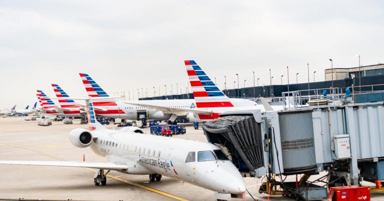 Unruly passenger exited American Airlines flight emergency slide first