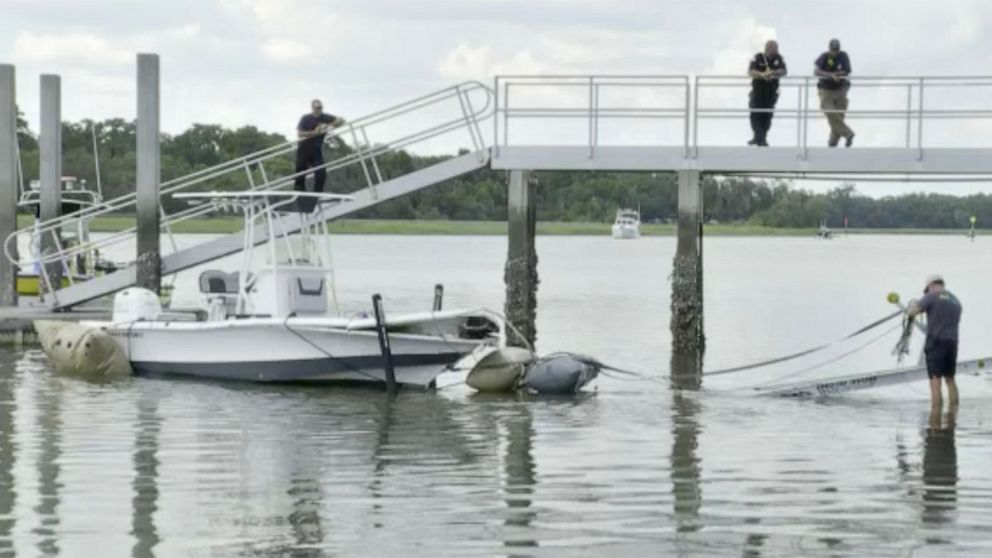 PHOTO: Two boats collided causing a deadly crash on the Wilmington River in Chatham County, Georgia, May 28, 2022.