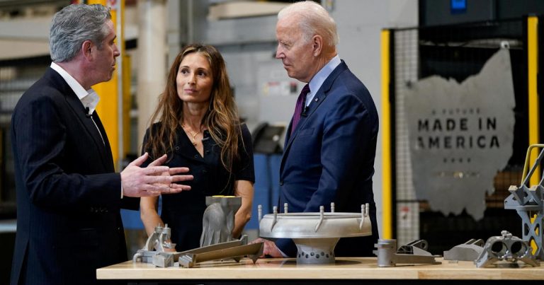 Biden touting manufacturing plan at Ohio metal company