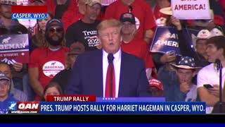 President Trump hosts a rally for Harriet Hageman in Casper, Wyo.