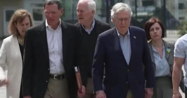 Senator Mitch McConnell visits Kyiv as Ukrainian forces push Russian troops from Kharkiv