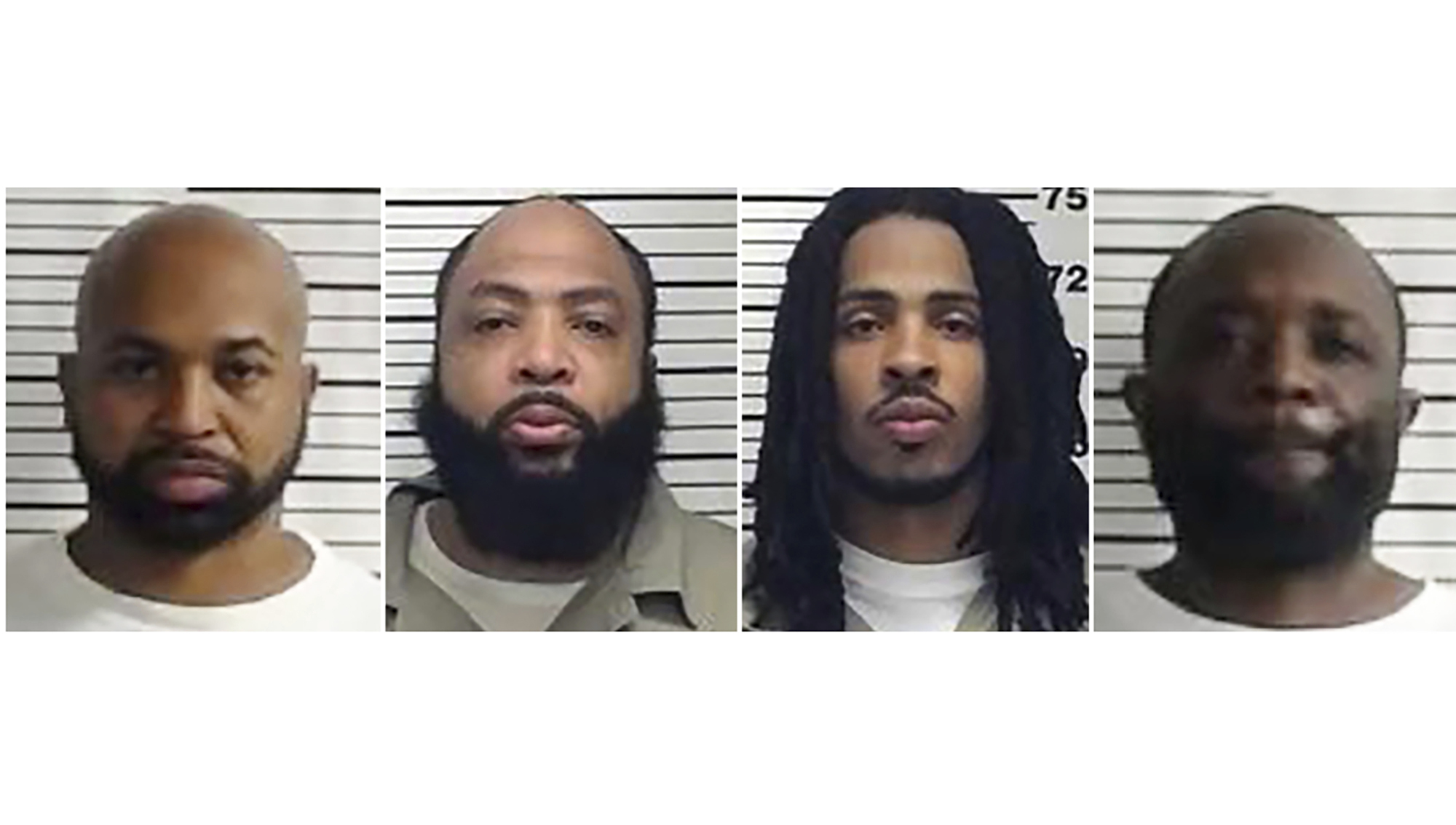 This photo provided by Federal Bureau of Prisons shows from left, Corey Branch, Tavares Lajuane Graham, Lamonte Rashawn Willis and Kareem Allen Shaw. Federal officials say four inmates have escaped from a federal prison’s satellite camp in Virginia. The Federal Bureau of Prisons says inmates Corey Branch, Tavares Lajuane Graham, Lamonte Rashawn Willis and Kareem Allen Shaw were discovered missing from the Federal Correctional Complex Petersburg’s satellite camp in Hopewell, Va., Saturday, June 18, 2022. (Federal Bureau of Prisons via AP)