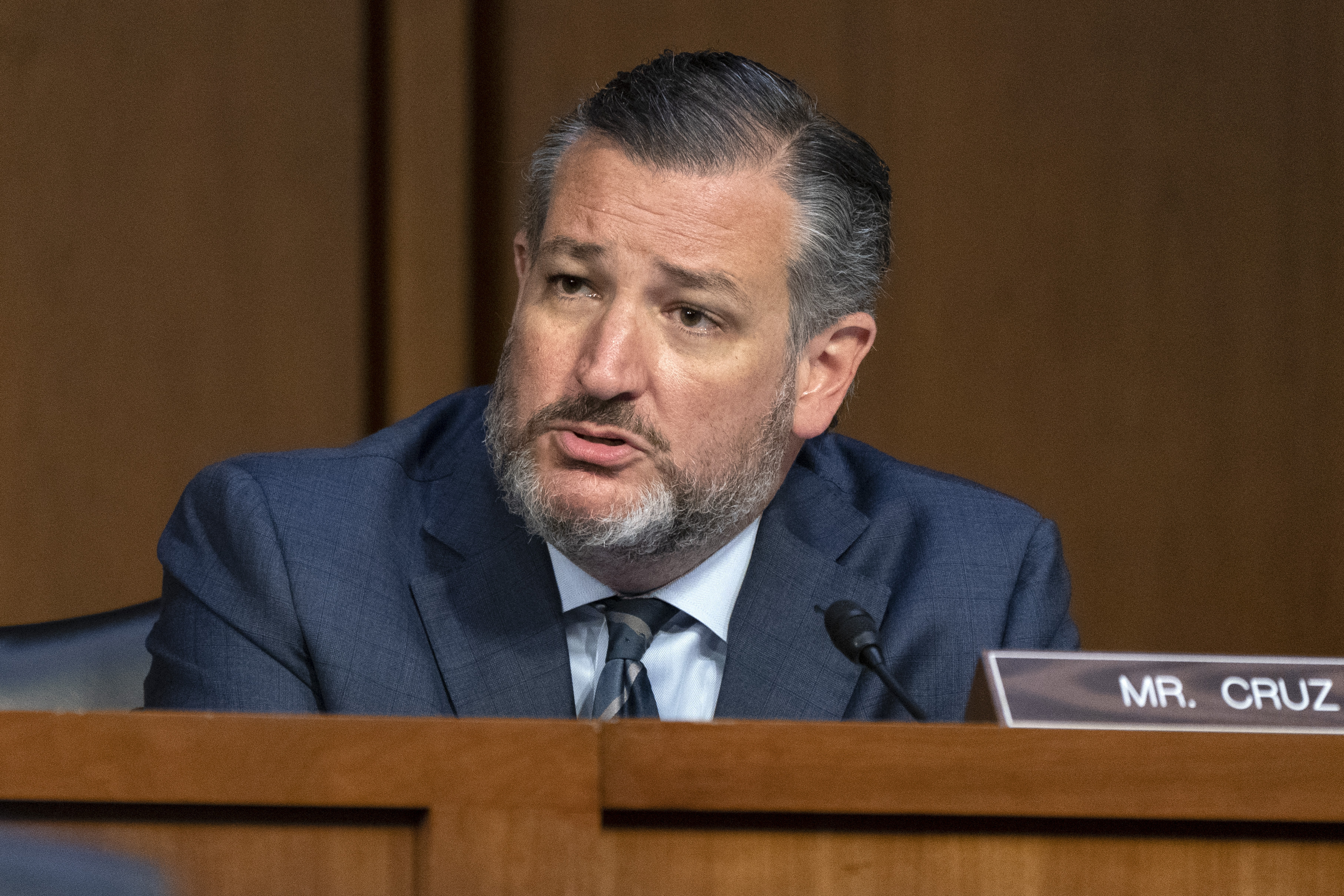 Sen. Ted Cruz, R-Texas, speaks at a Senate Judiciary Committee hearing on domestic terrorism, Tuesday, June 7, 2022, on Capitol Hill in Washington. (AP Photo/Jacquelyn Martin)