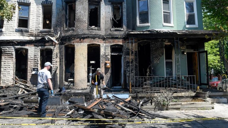 Fire rips through 4 Baltimore row homes, leaves 3 hurt