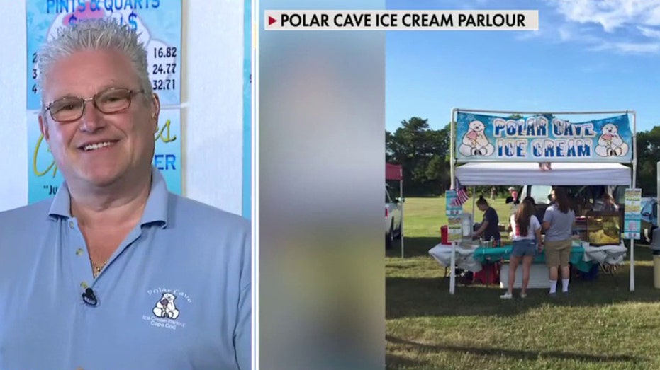 Polar Cave Ice Cream Parlor and owner
