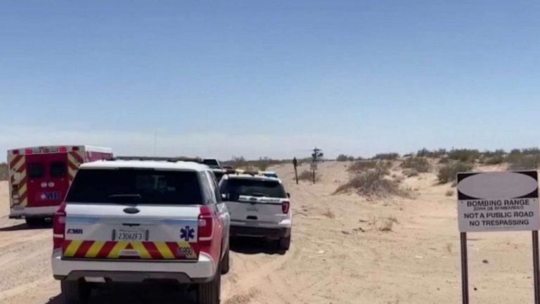 Military aircraft crashes in Southern California desert