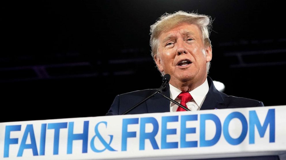 PHOTO: Former President Donald Trump speaks at the Road to Majority conference, June 17, 2022, in Nashville, Tenn.