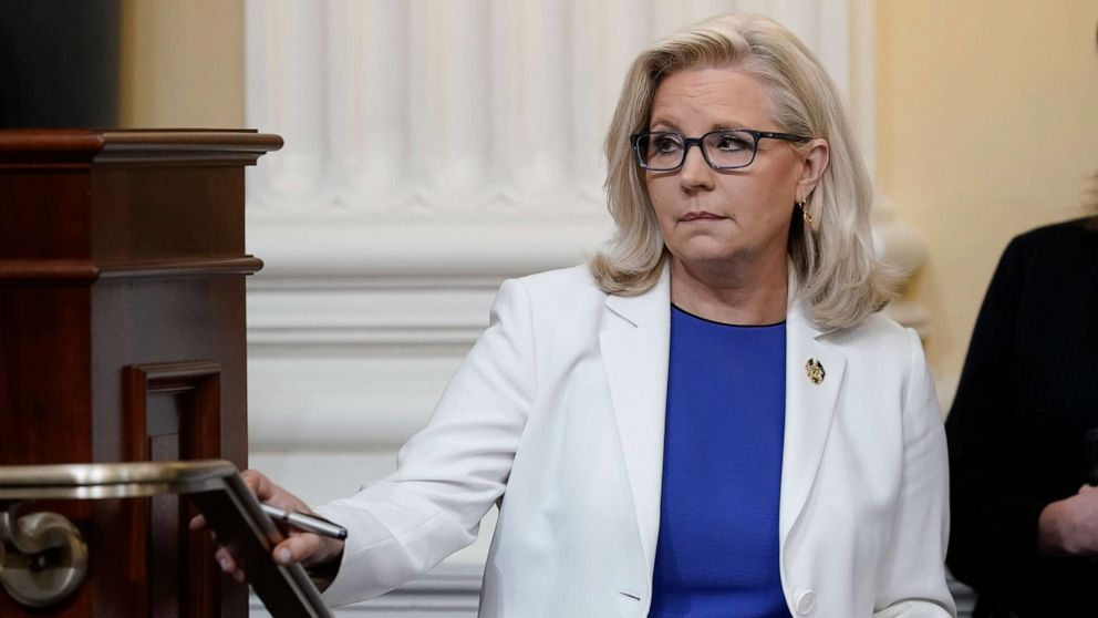 PHOTO: Vice Chair Liz Cheney arrives after a break as the House select committee investigating the Jan. 6 attack on the U.S. Capitol holds a hearing at the Capitol in Washington, July 21, 2022.