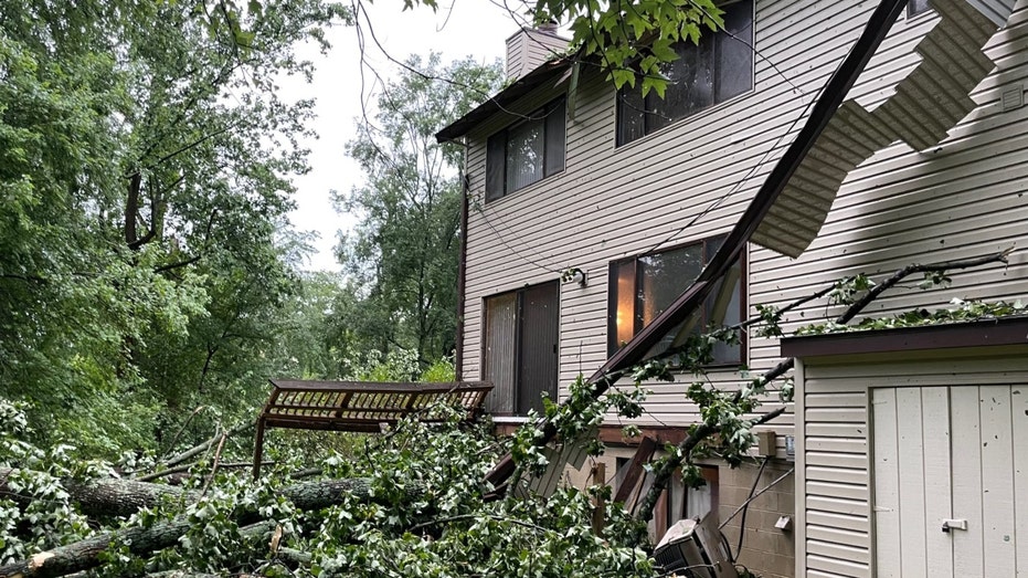 House damaged by storms in Maryland