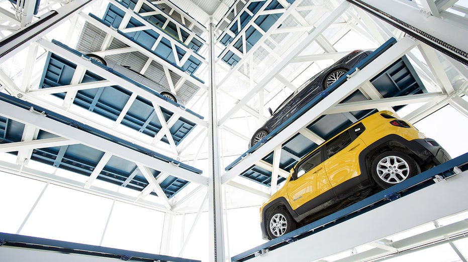 Cars in a Carvana vending machine