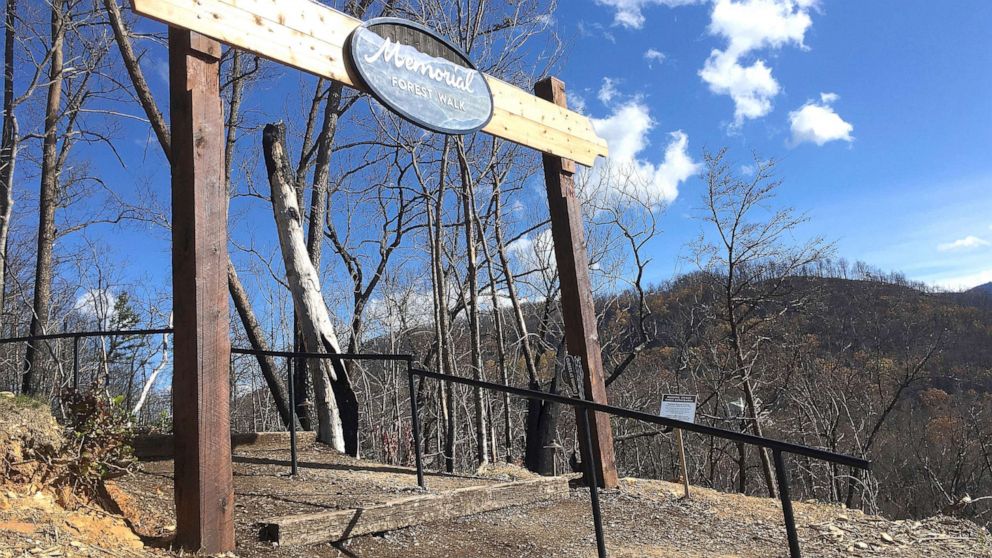 PHOTO: The entrance to the Memorial Forest Walk at Anakeesta adventure park in Gatlinburg, Tenn., is pictured on Nov. 21, 2017.