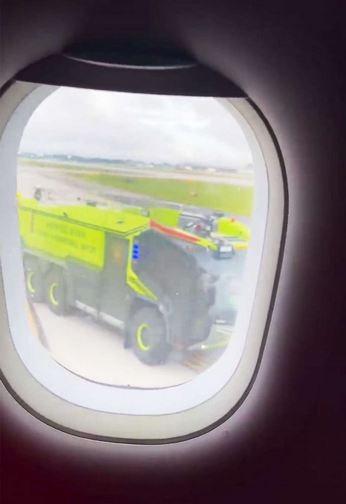 Spirit Airlines plane briefly catches fire on runway after landing