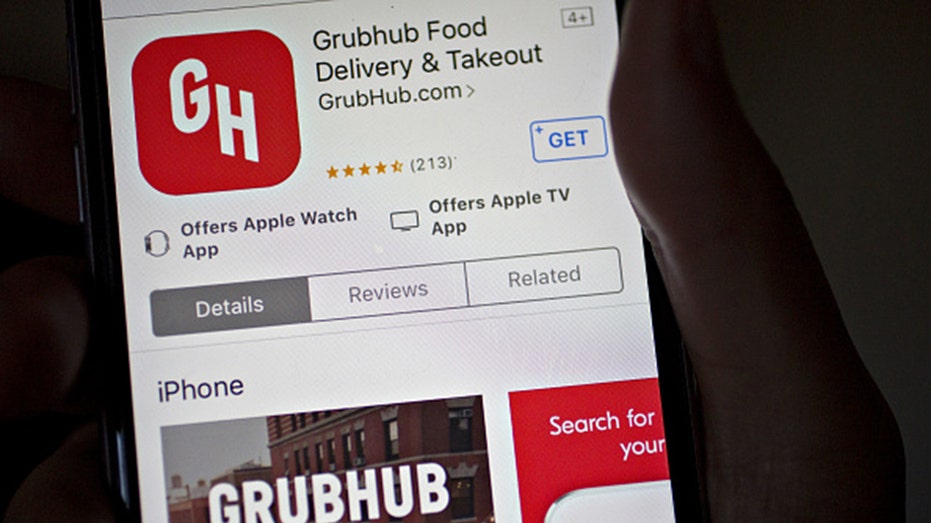 Grubhub app on a mobile phone
