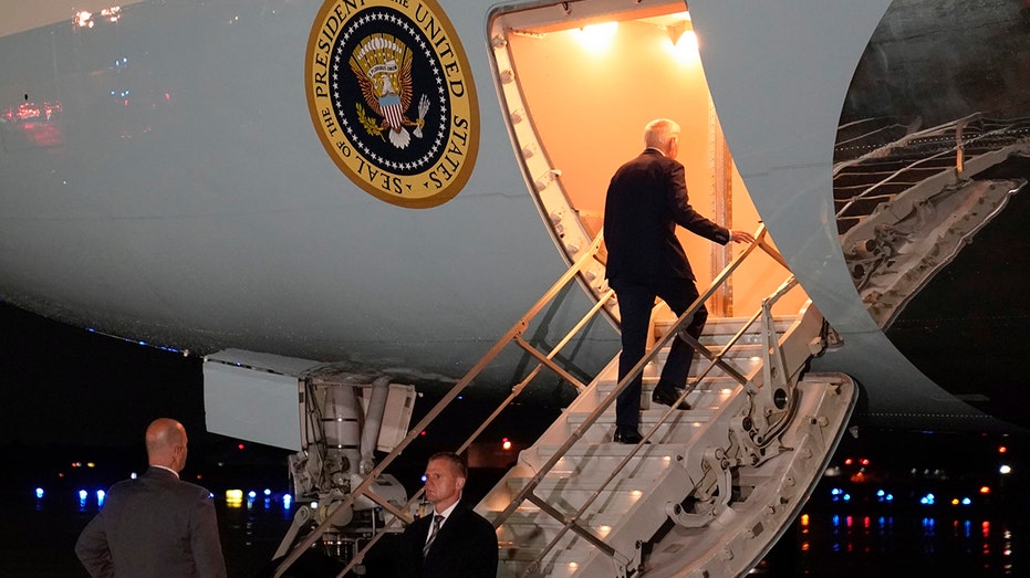 President Joe Biden boarding Air Force One