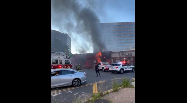 15 hurt after rideshare driver slams into restaurant in Virginia, sparks fire