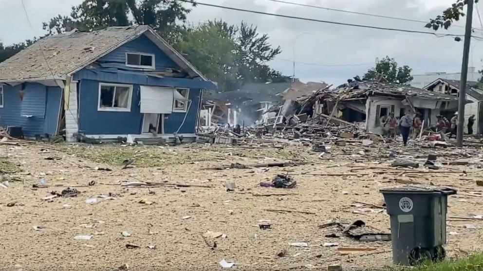 PHOTO: A home was destroyed in an explosion in Evansville, Indiana, on Aug. 10, 2022.