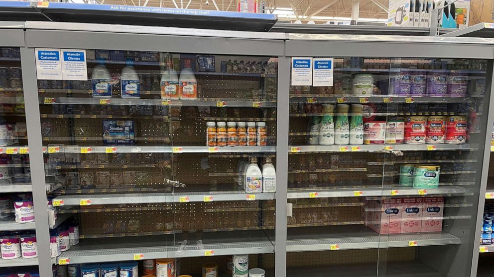 FILE PHOTO: A cabinet of baby formulas is seen at a Walmart store in Raleigh, North Carolina, U.S. June 2, 2022. Picture taken June 2, 2022. REUTERS/Arriana Mclymore/File Photo