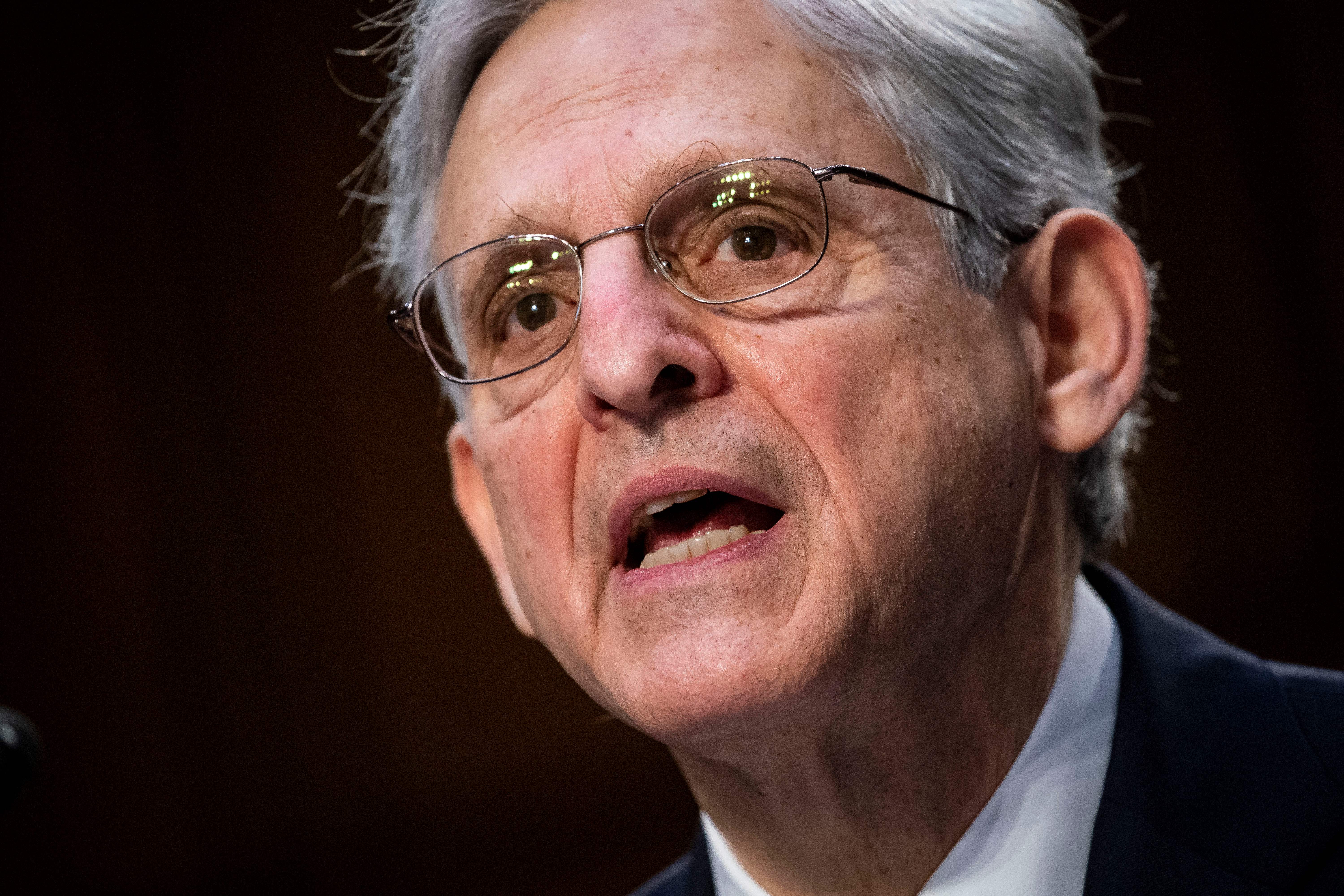 Attorney General Merrick Garland on Capitol Hill in Washington, D.C. (Photo by AL DRAGO/POOL/AFP via Getty Images)