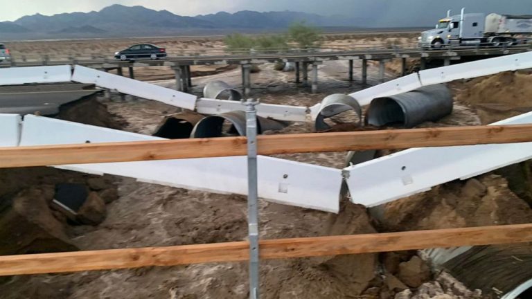 Desert flooding damages Los Angeles to Phoenix highway