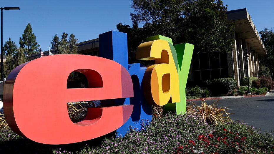 eBay logo outside of company headquarters