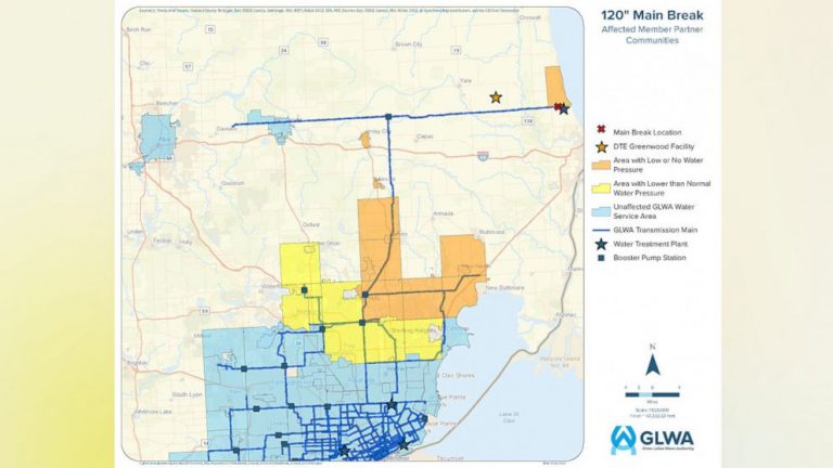 Michigan residents on water boil notice after main leak