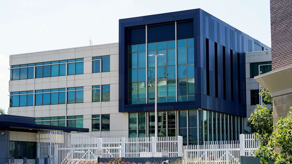 PHOTO: A general view of the FBI Cincinnati Field Office, after police closed off Interstate 71 North after reports of a suspect attempting to attack the FBI building, in Cincinnati, Aug. 11, 2022.