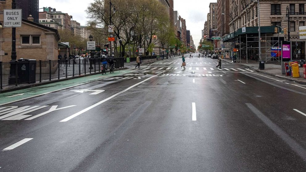 PHOTO: An empty street is seen in New York City, on April 24, 2020.