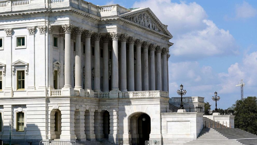 PHOTO: The Senate entrance stands at the Capitol in Washington, Sept. 18, 2021.