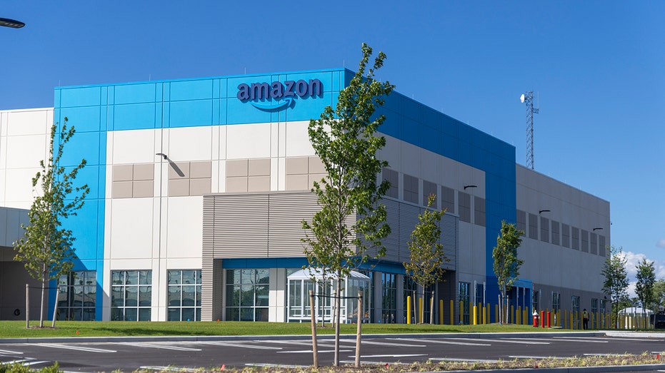 A photo of an Amazon warehouse