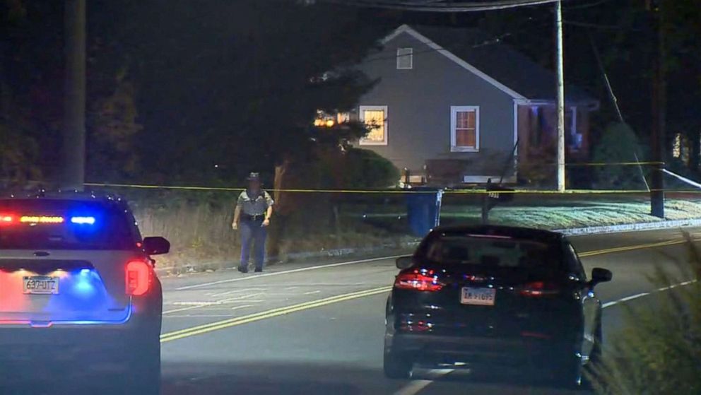 PHOTO: Law enforcement on the scene in Bristol, Conn., in the early hours of Oct. 13, 2022, after two officers were shot and killed during a domestic violence call.