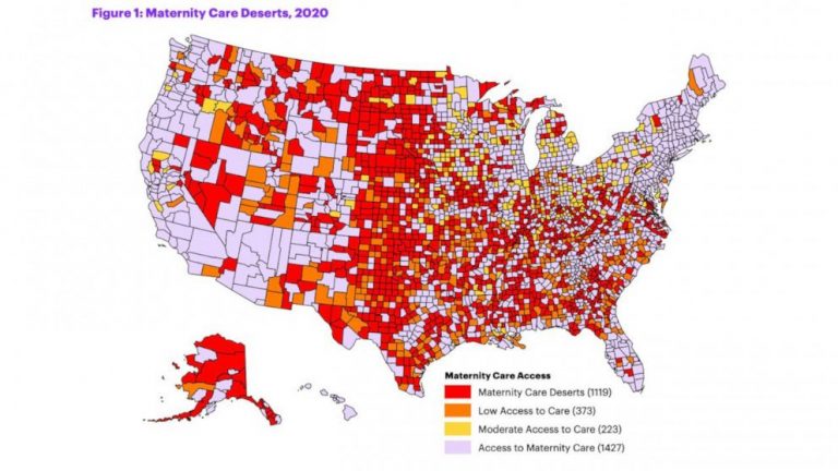 36% of counties in US lack maternity care, new report finds