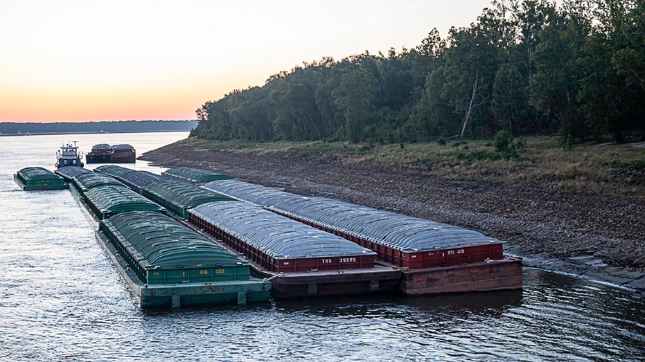 barges delayed in Mississippi River