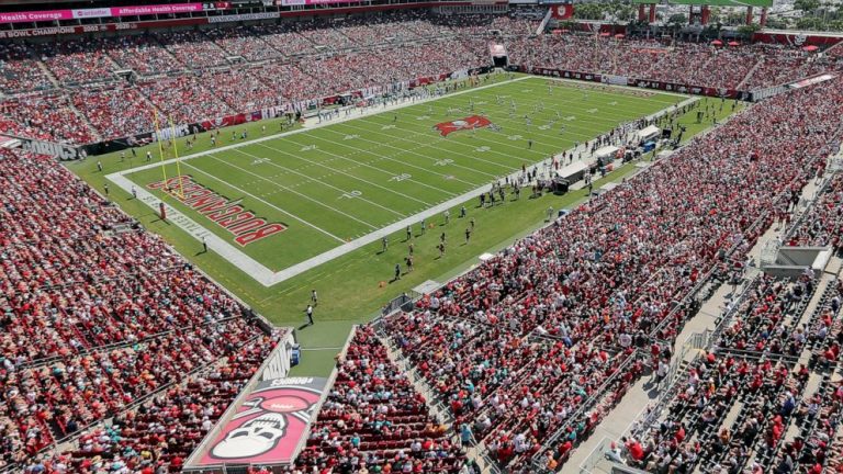 Boy tackled by security after running on field at Bucs game