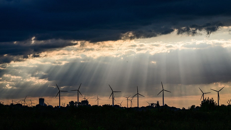 Clouds over a wind park in Germany