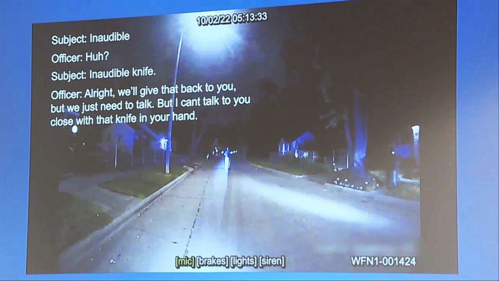 PHOTO: Bodycam footage released by the Detroit Police department shows Porter Burks during the incident when he was fatally shot in Detroit, Oct. 5, 2022.