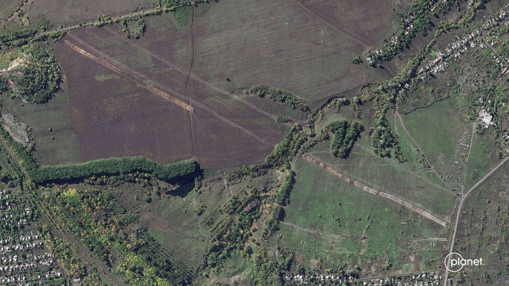 PHOTO: A section of trench in Hirske, Ukraine, on Oct. 6, 2022.