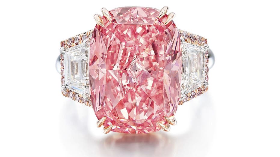 11.15-carat Williamson Pink Star diamond set on ring