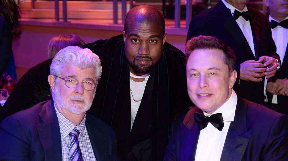 George Lucas, Kanye West and Elon Musk seen together in 2015