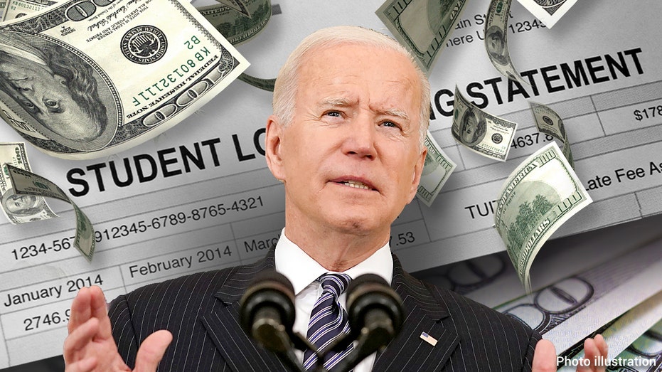 Biden with student loan payment