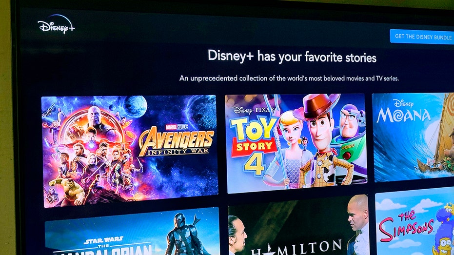 A photo of a Disney+ streaming menu 