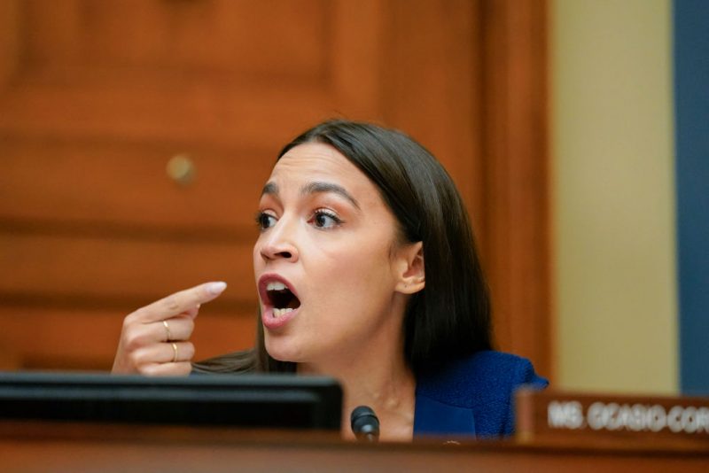 Rep. Alexandria Ocasio-Cortez, D-N.Y., speaks during a House Committee on Oversight and Reform hearing on gun violence on Capitol Hill in Washington, June 8, 2022. (Photo by Andrew Harnik / POOL / AFP) (Photo by ANDREW HARNIK/POOL/AFP via Getty Images)