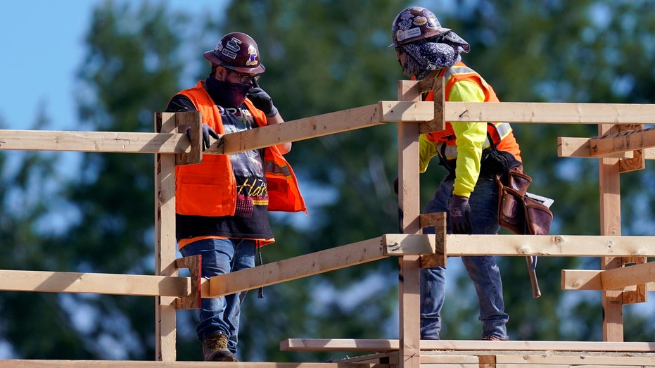 Construction workers on the job