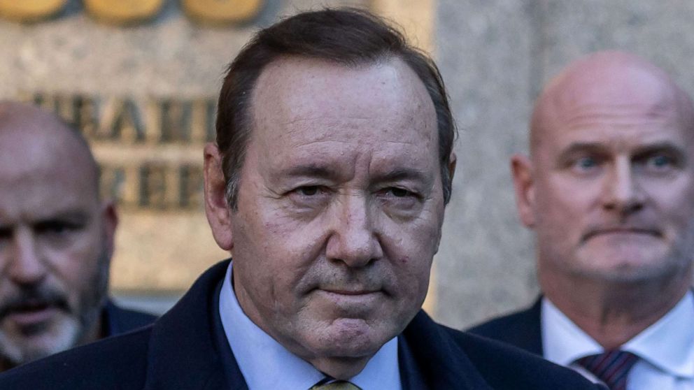 PHOTO: US actor Kevin Spacey leaves United Sates District Court for the Southern District of New York on October 20, 2022 in New York City. 